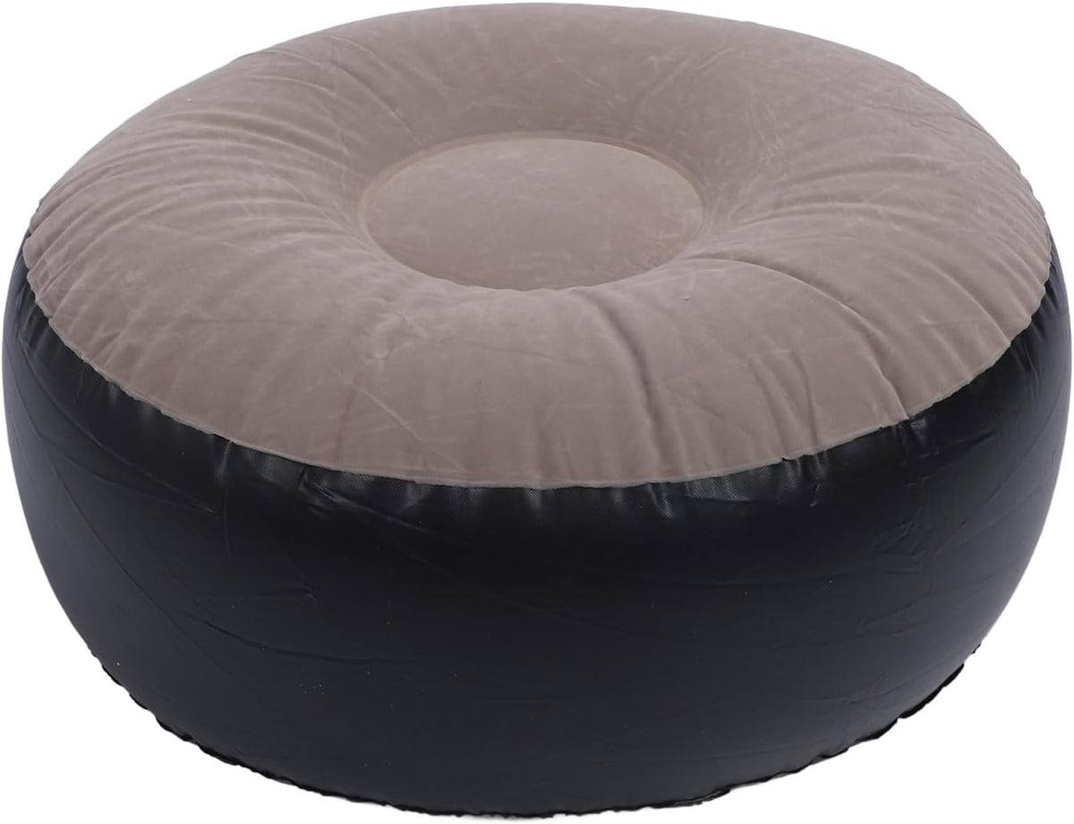 Inflatable Stool Ottoman Footrest, All Weather Foot Rest Indoor or Outdoor Use, Portable Flocking Inflatable Stool Ottoman Pouf Footstool for Home Patio Garden, Camping, Travel