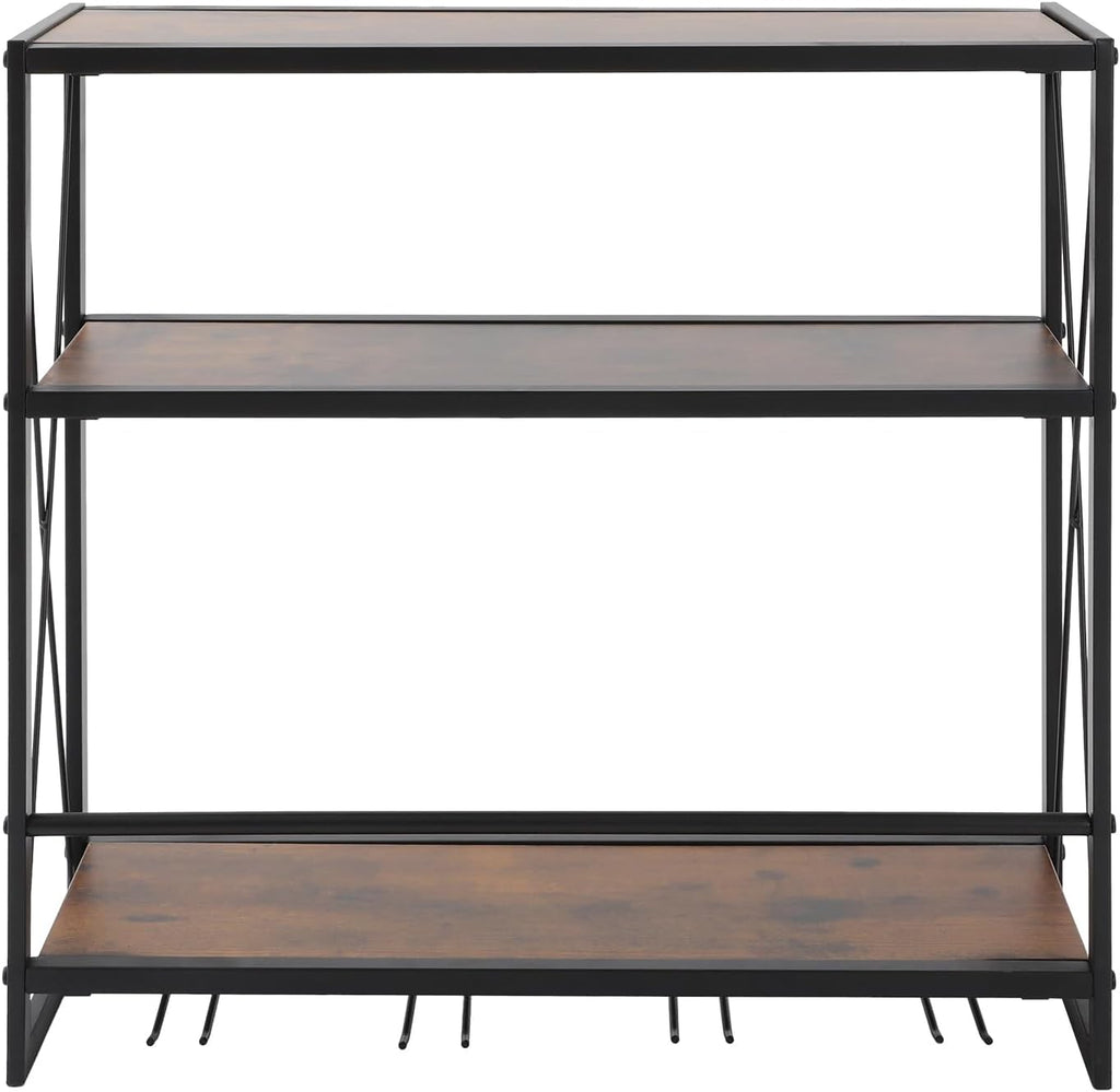 Gdrasuya10 Wall Mounted Wine Rack with Glass Holder Storage, Wine Bottle Display Wine Rack Shelf Stemware Rack Metal Wine Storage Rack Hanging Wine Shelf for Home Decor