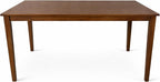 Modern 59 Inch Rectangular Dining Table, Dirty Oak Finish Solid Rubberwood