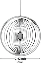 Hanging Wind Spinner Outdoor Metal Decorations, Silver Wind Spinners for Yard and Garden,3D Mirror Stainless Steel Wind Sculptur Chime Indoor Outdoor Garden Decoration Worth Gift （Round）