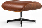 Top Grain Leather, Mid Century Chaise Lounge Chair and Ottoman, Reading Chair, Accent Chair, Modern Classic Chair, Heavy Duty Base Support for Living Room Lounge Office, Walnut-Brown, Heightening