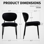 STOOLINK Black Velvet Dining Chairs Set of 6, Upholstered Kitchen Chairs
