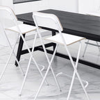25in/29in Folding Breakfast Bar Stool, Modern Foldable Wooden Seat Tall Chair with Back and Footrest, Collapsible Counter Height Stool for Dining Room Kitchen Balcony Living Room ( Color : White , Siz