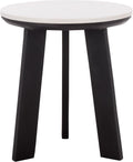 SAFAVIEH Home Collection - Sanji Marble Top Accent Table, Round Modern Side Table, White Marble & Black Base (ACC3737B)