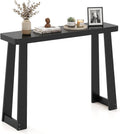 GOFLAME Solid Wood Console Table, 43” Narrow Long Sofa Tables Behind Couch, Rubber Wood, Home Display Accent Table, Farmhouse Entryway Tables for Hallway, Living Room, Foyer, Entry (Black)