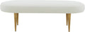 SAFAVIEH Couture Collection Corinna Glam Ivory Boucle/Gold Leg Oval Bench