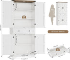 HOSTACK 71" Kitchen Pantry Storage Cabinet, Farmhouse Pantry Cabinet, White | Tall Kitchen Storage Cabinet with Wide Drawer, Freestanding Food Pantry with Doors & Shelves for Dining Room, Living Room