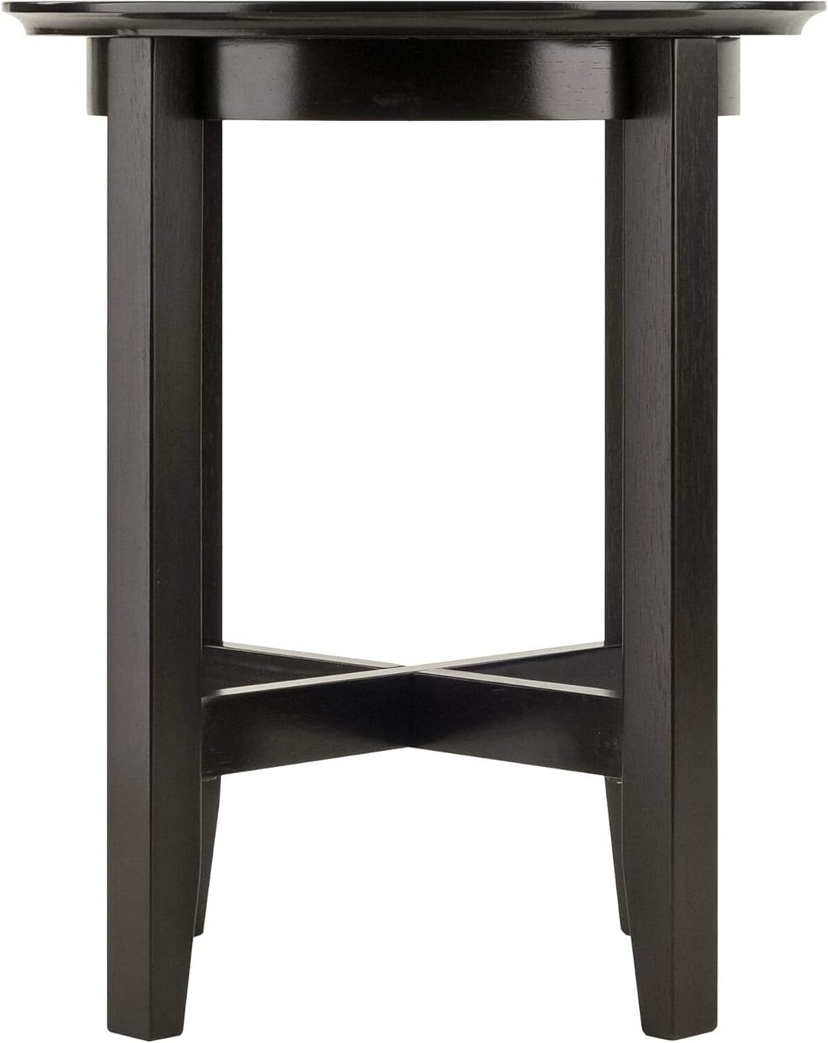 HomeStock Boldly Bohemian End Table - Artistic Design with Rich Espresso Finish, Perfect Accent Piece for Eclectic or Contemporary Interiors