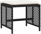 Garden Stool Set of 4 Black 14.2 in