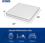 PayLessHere 6 Inch Hybrid Mattress with Innerspring and Foam/Fiberglass Free/Medium Firm Spring Mattress/King Size Mattress in a Box/CertiPUR-US Certified/Cool Sleep Pressure Relief
