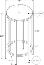 Monarch Specialties I 3756 Accent Table, End, Round, Side Table, Bedroom, Nightstand, Dark Oak, Black Metal