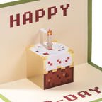 Crisky Large Video Game Birthday Bags with 3D Pop Up Cake Card, Tissue Papers, Pixel Boys Birthday Gift Bag for Teens Girls Men Women Gamer Party Decorations