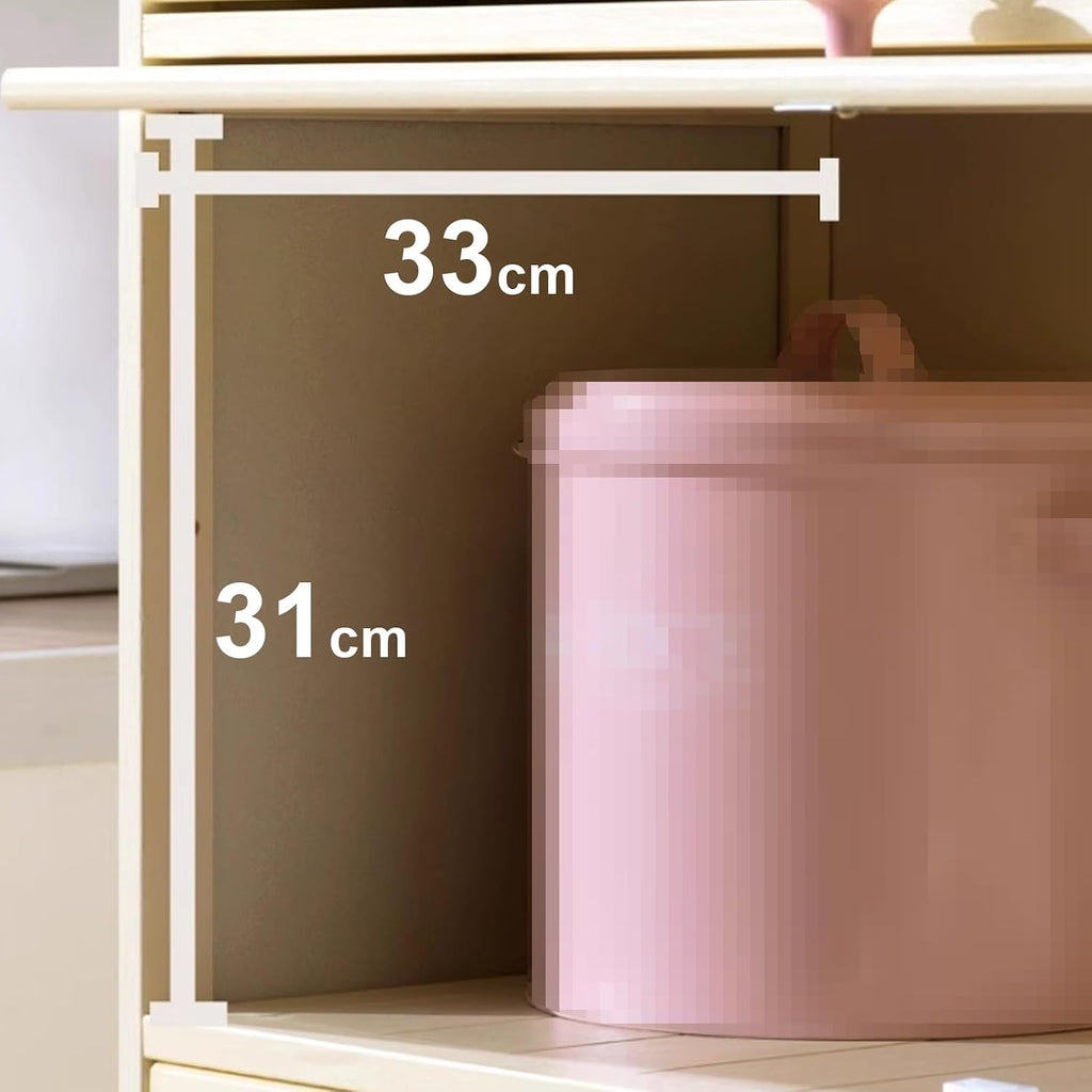 13 Inch Wide Kitchen Cabinet Storage Natural Bamboo Material Flip Up Hover Door Design Food Pantry Cabinet, for Kitchen Living Room Bedrooms(60 * 33 * 40cm)