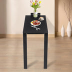 Folding Dining Table, Wall Mounted Folding Table with Support Legs, 29.52 x 15.75 x 29.13 Inch Sturdy Kitchen Desk, Wooden Desk for Small Space Bedroom Living Room Study Room Lounge Office (Black)