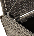Poly Rattan Outdoor Storage Bench with Cushion Gray, 45.3"x20.1"x20.5", Patio Seat with Water-Proof Bag and Gas Spring