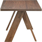 Acanva Farmhouse Rectangular Dining Table for 6 People, Modern Mid-Century Walnut Kitchen Dinner Tables Furniture, Walnut