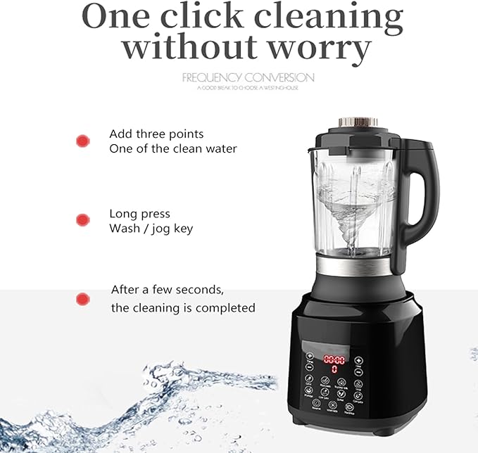 Countertop Food Blender,Hot Soup Maker,High-Speed Kitchen Food Processor with 9 One Touch Programs,12H Preset,Self-Cleaning,Crushing,Mixing,Juices,Pureeing,Grinding,Chopping,Auto-shutoff, 60OZ, 1200W