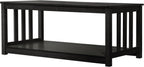 HOME DESIGN Ottawa 3 Piece Coffee Table Set with 2 End Tables and Lower Shelf Storage, Black