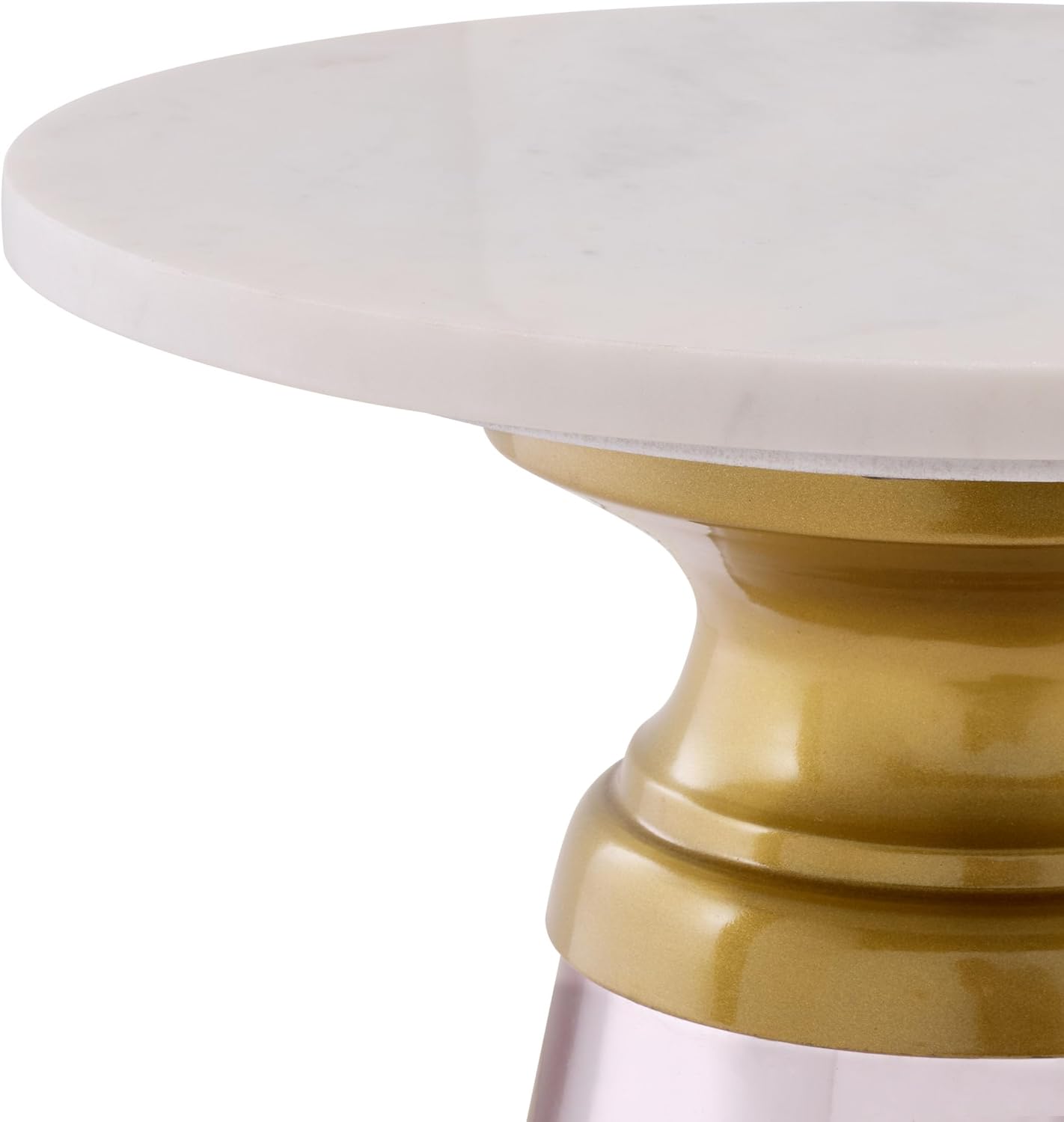 SAFAVIEH Home Collection - Guido Side Table, White Marble Top & Pink Base, Modern Accent Table, Fully Assembled (ACC3215B)
