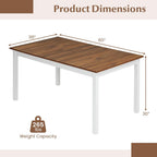 Giantex Dining Table for 4-6, 60" Rectangular Kitchen Table with Solid Rubber Wood Legs, Farmhouse Wooden Dinner Table for Dinette, Home Office, Living Room (Brown)