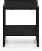 Furinno CAMNUS 2-Tier Metal Frame Side Table, Easy Assembly, Americano | Modern Square End Table with Open Shelf, Night Stand, Bedside Table, for Living Room, Bedroom