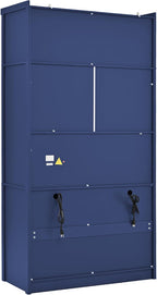LUMISOL Tall Kitchen Pantry Cabinet with Drawers, 80.1" Freestanding Cupboard Storage Cabinet with Adjustable Shelves and Door Shelves, Kitchen Hutch with 2 Power Outlets for Dining Room, Blue