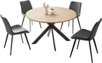 Zerifevni 46.4" Round Dining Table Set, Mid Century Modern Round Dining Table for 4-6 Person, w/Steel Legs, Coffee Table for Kitchen Dining Room, Office, Save Space