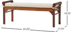 Christopher Knight Home Nelson Wood Bench with Cushion, Rich Mahogany