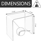 Acrylic Side Table Set of 2, 21" H x 21" W x 12" D x 3/5'' Thick Clear Small End Table, Transparent Nightstand and Stool for Home Office, Living Room and Bedroom