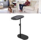 TOPINCN Small C-Shaped Side Table, Black, 40 x 22 x 32.2 Inches, Modern End Table for Living Room, Bedroom