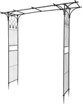 VINGLI Garden Arbor, Arch Archway for Wedding Ceremony Party, Steel Garden Trellis for Plant Climbing, Christmas Decorations Pergola for Backyard, Lawn (Black)
