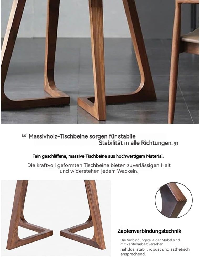 Round Dining Table for 4, Modern Farmhouse Kitchen Table,Small Circle Dining Tables with Wood Strip Base Round Conference Table for Small Spaces(Natural,35.4" L x 35.4" W x 29.5" H)
