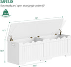 Hzuaneri 59" Storage Chest, Storage Bench Trunk with 2 Hinges, Wooden Box, Lift-Top Chest Organizer, Shoe Bench for Entryway, Bedroom, Living Room, White SB01503X