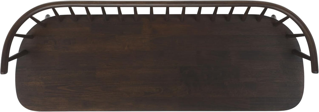 SAFAVIEH Furniture - Blanchard Spindle Bench - Dark Walnut - Solid Wood - Classic Windsor Design - Ideal for Entryway, Bedroom, Dining Room, 17.8" Seat Height (BCH8500G)