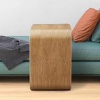 U-Shaped Side Table, Natural Edge End Table, Wood Side Table, Solid Wood End Table for Couch, C Shaped Mini Sofa Side Table for Small Narrow Spaces, Sofa Laptop Side Table, 3 Colors(White Oak)