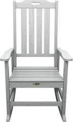 THOEOE Outdoor Rocking Chairs, Oversized Patio Rocking Chair | HDPE Outdoor Rockers for Front Porch, Patio, Backyard, Balcony and Garden. All-Weather High Back Design, Gray