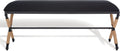 SAFAVIEH Couture Collection Carmelo Coastal Black Linen Hemp Wrapped Bench