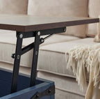 Coffee Table and End Table Sets of 3, 2 Large End Table with Charging Station and 1 Coffee Table with Large Hidden Storage, Farmhouse Living Room Table Set, Blue