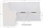Linon Harris White Corner Breakfast Nook - Nook Only, Table is NOT included! 20.88D x 61.88W x 36.63H in