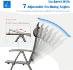 Folding Patio Chair with Textilene Seat and Aluminum Frame for Camping, Beach, Backyard, Tailgating, and Sports Events