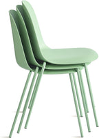 Green Dining Chairs Set of 4, Plastic Stackable Kitchen Chairs, Classic Indoor/Outdoor Chair with Metal Legs for Dining Room, Kitechen, Cafes, Restaurants