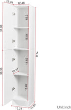 Freestanding Cabinet with Inadjustable Shelves and Two Doors for Kitchen, Dining Room, White