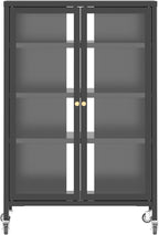 White Metal Kitchen Pantry Cabinet, Adjustable Shelves Storage Cabinet with Silent Magnetic Door, Freestanding Storage Cabinet for Small Kitchen Living Room Pantry, 27.6x13.8x72 Inches