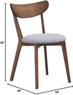 COSTWAY Dining Chairs Set of 6, Mid-Century Modern Kitchen & Dining Chairs with Curved Back and Cushioned Seat, Walnut Finished Wood Living Room Side Chairs for Kitchen, Dining Room, Bistro