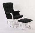 Artiva USA Wood Glider Chair and Ottoman Mircofiber Cushion Set