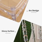Clear Acrylic Napoleon Chair for Dining, Weddings and Events | Modern Acrylic Seat, Plastic Transparent Crystal Chairs, Armless See Through Chair for Vanities, Banquets, Kitchens