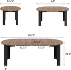 Epecoya Round Extendable Dining Table for 4-8 People, 43"-78" Wooden Oval Dining Room Table with Leaf Extension, Farmhouse Expandable Kitchen Table for Apartment, Living Room, Walnut Black