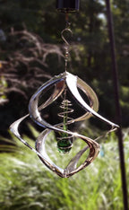 Red Carpet Studios The Original Helix Cosmix Wind Spinner Indoor/Outdoor 3-Dimensonal Garden Décor, 11-Inch, Chrome - Teardrop