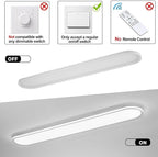 47.1 Inch Metal LED Ceiling Light,Slim, Edge Lit - 65W Full Spectrum Linear Ceiling Lamps,6500K Cool White Modern Ultra Thin Low Profile Light Fixture for Kitchen, Home & Office Hallway