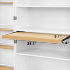 29.9x15.74x71.65Inches White Kitchen Pantry Cabinet, Freestanding Storage Cabinet with Doors & 3 Adjustable Shelves, Buffet Cupboards Sideboard for Kitchen Living Room Dining Room